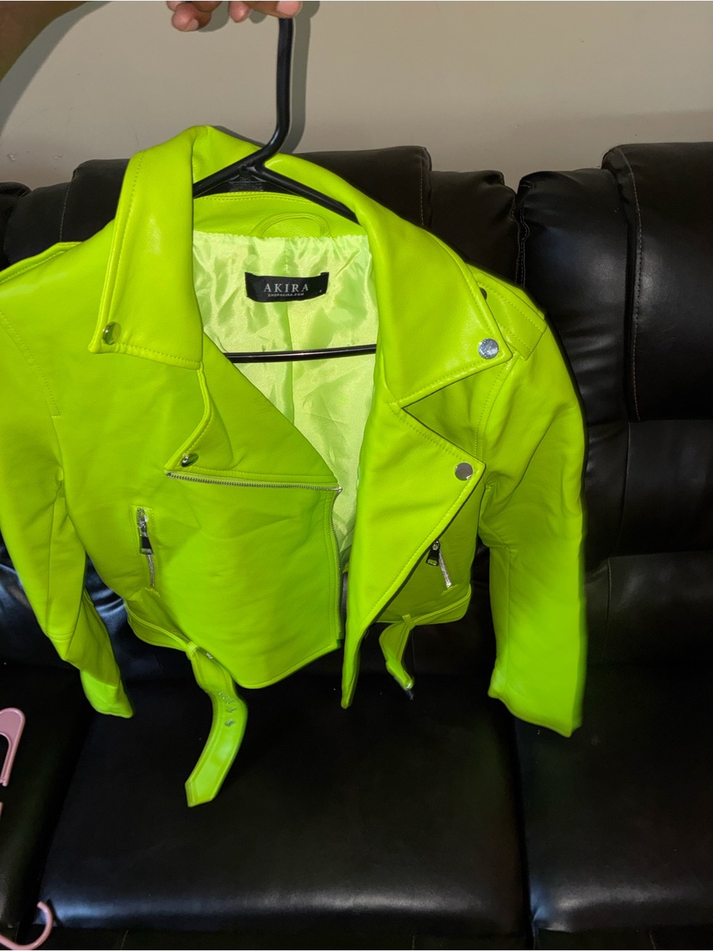 AKIRA Neon Lime Moto Jacket - Women's Bold Zip Jacket